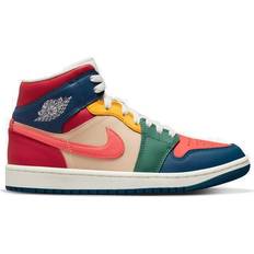 Nike Air Jordan 1 Mid SE W - French Blue/Fire Red/Beach/Magic Ember