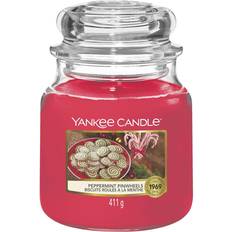 Red Scented Candles Yankee Candle Peppermint Pinwheels Scented Candle 411g