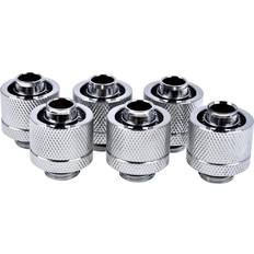 AlphaCool CPU Water Coolers AlphaCool Eiszapfen 16/10mm Chrome Compression Fitting Six Pack