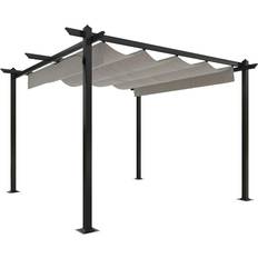 vidaXL Garden Gazebo with Retractable Roof Cream