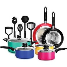 NutriChef Colorful Cookware Set with lid 15 Parts