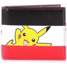 Multicoloured Wallets Pokémon Pikachu Striped Tri-colour All-Over Print Bi-fold Male Wallet Multi-colour
