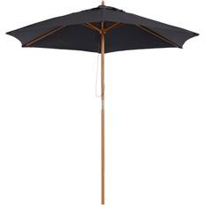 OutSunny 2.5m Wood Garden Parasol Shade Patio Umbrella Canopy