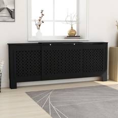 vidaXL MDF Radiator Cover Black 205 Black