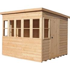 Shire Sun Pent 8' 6' Single Door with Seven Windows Dip Garden Potting Shed (Building Area )