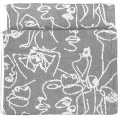 Furn. Everybody Abstract Cotton Jacquard Bath Bath Towel White, Grey