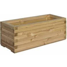 Bosmere Rowlinson Rectangular Patio Planter 370 400mm Natural Timber