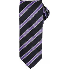 Gold Accessories Premier Mens Waffle Stripe Formal Business Tie (One Size) (Black/Rich Violet)