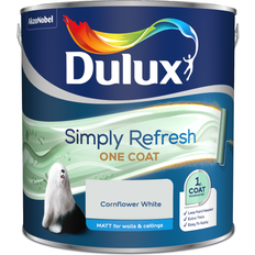 Dulux Simply Refresh One Coat Paint In Cornflower Wall Paint, Ceiling Paint White 2.5L