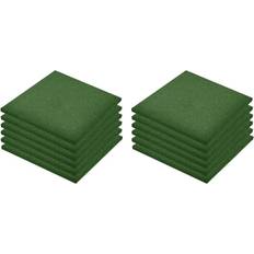 Green Anti Fatigue Mats vidaXL Fallskyddsmattor 12 st gummi 50x50x3 grön