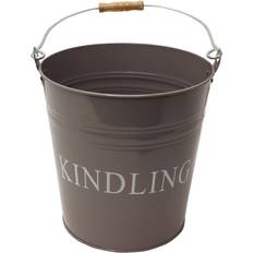 JVL Charlton Fireside Metal Kindling Wood Bucket with Handle