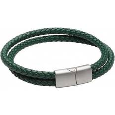 Fred Bennett Forest Recycled Leather Double Row Bracelet