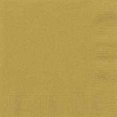 Unique Party 3322-6.5" Gold Paper Napkins, Pack of 20