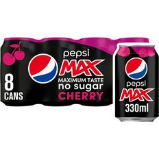 Pepsi Max Cherry No Sugar Cola Can 33cl 8pack