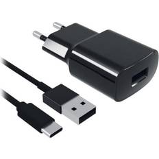 Contact Vægoplader USB kabel 2A Sort