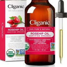 Cliganic USDA Organic Rosehip Seed Oil for Face, Pure Cold Pressed Unrefined