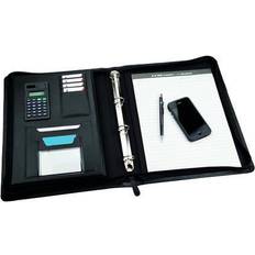 Monolith Leather Look Zipped Ring Binder With A4 Pad