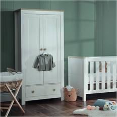 CuddleCo Luna 2 Door Double Wardrobe-White/Oak