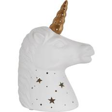 Gold Night Lights Kid's Room Premier Housewares Kids Unicorn Night Light White Ceramic Gold Coloured Horn Night Light