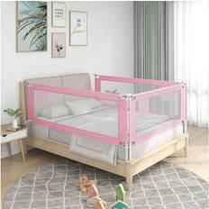 Pink Bed Accessories vidaXL Toddler Safety Bed Rail Pink 180x25 Fabric Baby Cot Bed Protection