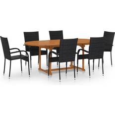 vidaXL 3070758 Patio Dining Set, 1 Table incl. 6 Chairs