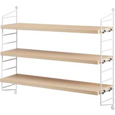 Green Shelves String Pocket Wall Shelf 60cm