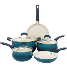 Oster Corbett 8-Piece Nonstick Aluminum Cookware Set with lid