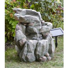 Rock Fall Water Feature Garden Smart Solar Fountain