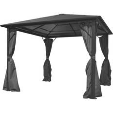 vidaXL Gazebo with Curtain Anthracite