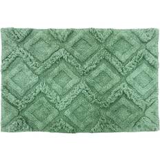 Cotton Bath Mats The Linen Yard Diamond Tufted Knitted Green