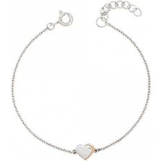 D For Diamond Children's & Rose Plated Heart Bracelet