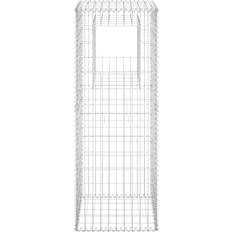 vidaXL Gabion Basket Posts 2 Iron Silver