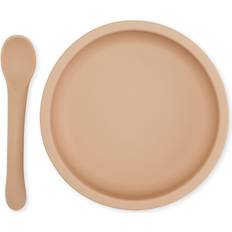 Konges Sløjd Bowl and Spoon Silicone Set Rose Sand