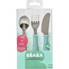Beaba Grooming & Bathing Beaba Set of 3 stainless steel airy green cutlery