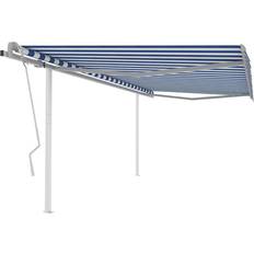 vidaXL Manual Retractable Awning with Posts 4x3