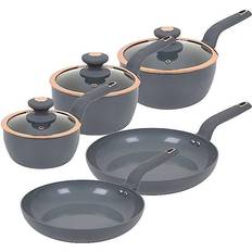 Ceramic Hob Cookware Sets Tower Cavaletto Grey Cookware Set with lid 5 Parts