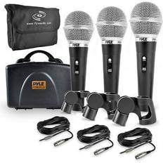 Pyle Dynamic Professional Dynamic 3 Handheld Microphones Kit, Black