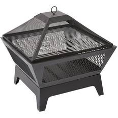 Trueshopping Outdoor Fireplace with Mesh Lid, Grill, Poker