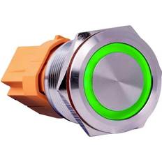 Joy-it BUTTON22B-M-GR Button 250 V AC 7 A 1 x On/(Off) momentary Green (Ø x H) 25 mm x 40.40 mm IK10, IP67 1 pc(s)