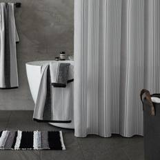 Silver Shower Curtains Catherine Lansfield Textured Stripe Water Repellent Shower