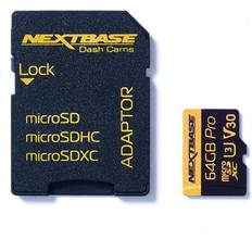 64 GB - microSDXC Memory Cards Nextbase Pro microSDXC Class 10 U3 V30 100/70 MB/s 64GB +SD Adapter