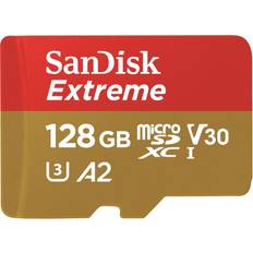 Class 10 - microSDXC Memory Cards SanDisk Extreme MicroSDXC Class 10 UHS-I V30 A2 190/90MB/s 128 GB