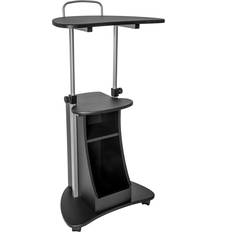 Techni Mobili Sit-to-Stand Rolling Adjustable Height Laptop Cart with Storage Graphite