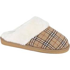 Sleepers Womens/Ladies Leyla Checked Slippers (4 UK) (Black/Grey)