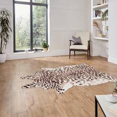 Think Rugs Faux Leopard Print Abstract Brown, Beige