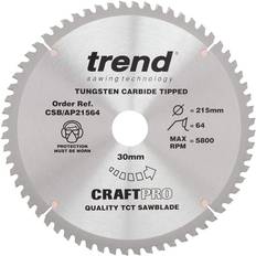 Aucune Trend CSB/AP21564 CraftPro Saw Blade aluminium & plastic 215mmx64 thx30mm