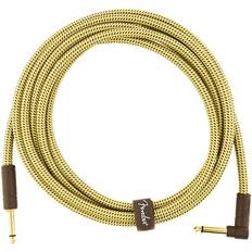 Fender Deluxe Series 10 foot Angled Instrument Cable, Tweed