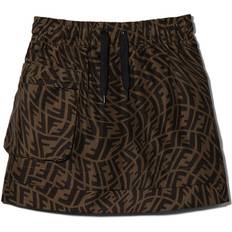Brown Skirts Fendi Girls FF Vertigo Print Pocket Skirt - Brown