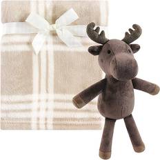 Hudson Baby Infant Boy Plush Blanket with Toy Modern Moose One Size