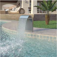 VidaXL Fountains vidaXL Pool Fountain Stainless Steel 45x30x65cm Silver Pond Water Cascade Kit